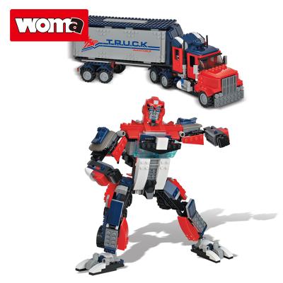 China Construction Toy WOMA TOYS AliExpress Hot Sale 10 in 1 Robot Truck Race Car Building Blocks For Model Kids DIY Bricks Toy Robots for sale