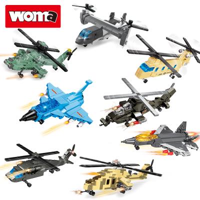 China Construction Toy WOMA TOYS 1082pcs Small Bricks 8 Building Blocks In 1 Airport Helicopter Model Other Kids Educational Toy for sale