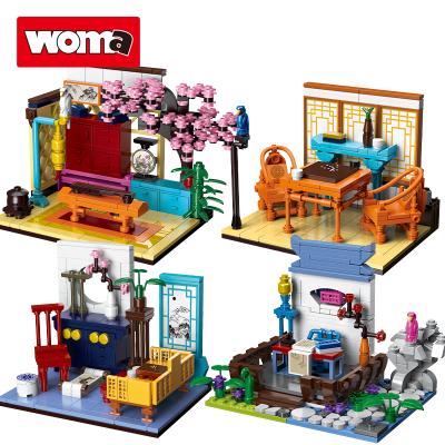 China Building toy WOMA TOYS wholesale bricks Chinese history culture game piano game chess book draw plastic building block toys for kids toy for sale