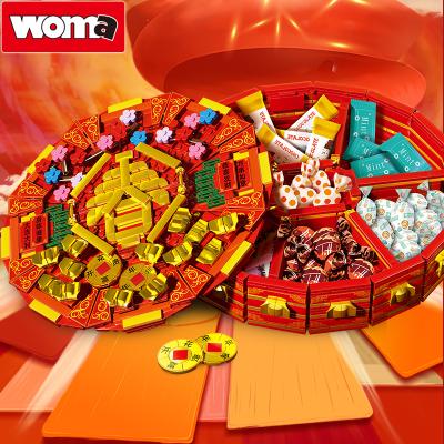 China Building toy WOMA TOYS Chinese red home oyuncak hobby building blocks New Year decor 1169pcs small candy box decoration for sale