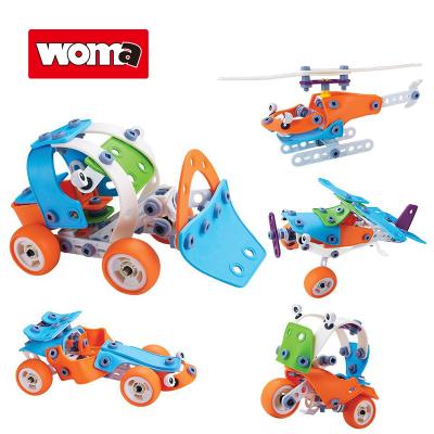 China DIY WOMA TOY TOYS Disassembly Educational Stem Building Blocks Screw To Assemble Car Airplane Helicopter For Boy Year Old Children Toy 5 for sale