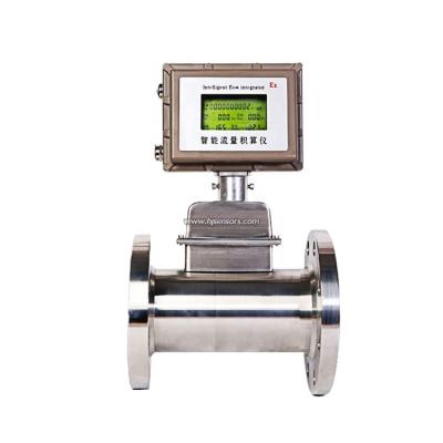 China Body: 304 stainless steel Hongjun air turbine flow meter 4-20mA 485 output natural hydrogen gas flow meter for sale