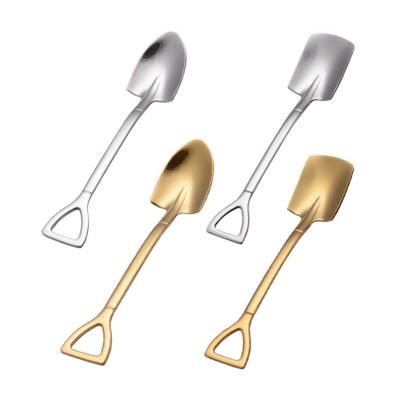 China Wholesale Custom Viable Gold Silver Brass Teaspoon Stainless Steel Metal Spoon Cutting Edge ODM Mini Spoon for sale