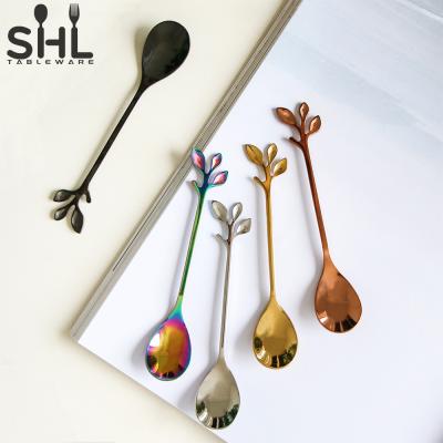 China Special factory price metal coffee tea spoon kitchen spoon viable mini teaspoon dessert spoon watermelon for sale