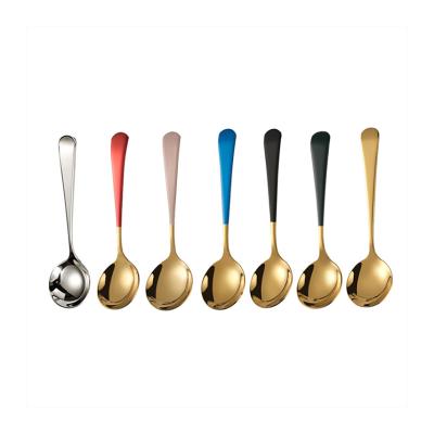 China Retro Cute Viable Matcha Teaspoon Hot Selling Fashion Factory Coffee Ice Cream Scoop Food Grade Stainless Steel Spoon for sale