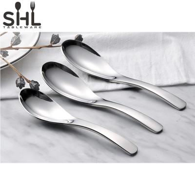 China Durable Heavy Spoon 304 Stainless Steel Earl Spoon Metal Soup Spoon for sale