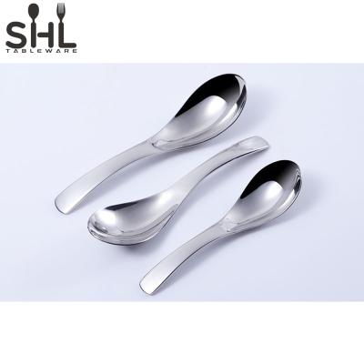 China Restaurant Spoon Creative Stainless Steel Round Spoons Household Tableware for sale