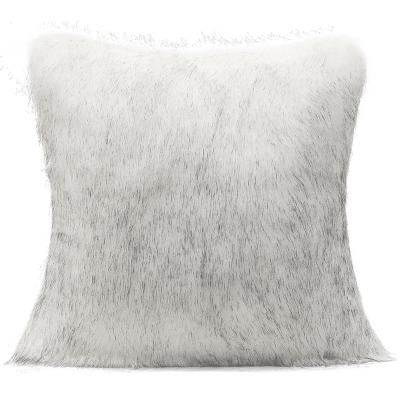 China Home Decorative Luxury Super Soft Style Artificial Fur Throw Pillow Case Anti-pilling Cover For Sofa/Bed 18x18 White 45x45cm for sale