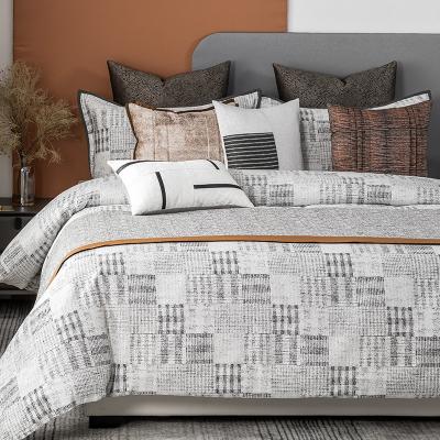 China Modern jacquard comforter set modern geometric design all season down alternative cozy bedding with matching decorative sham pillow for sale