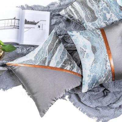 China Anti-pilling Decorative Square Cushion Pillow Covers For Couch Sofa Bed With Invisible Zipper 18*18 20*20 Gray for sale