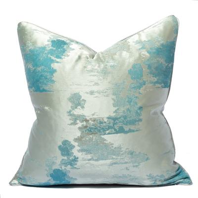 China China Cushion Cover Polyester Pillow Cover 45x45cm Decor Sky Blue Clouds Jacquard Tile Home Auspicious Blanket 18x18inch for sale