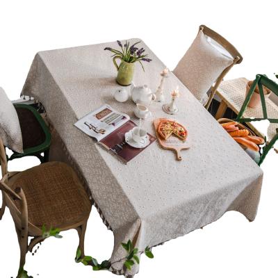 China Modern Tablecloths Quilting Tassel Table Cloths Wrinkle Free Antifading Table Cover Decoration For Kitchen Dining Christmas for sale