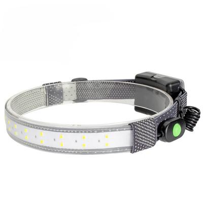 China Hiking Camping Fishing Running Amazon New Style Safety Ultra-Low Profile Durable Elastic Headband Broadbeam Led Strip Headlamp for sale