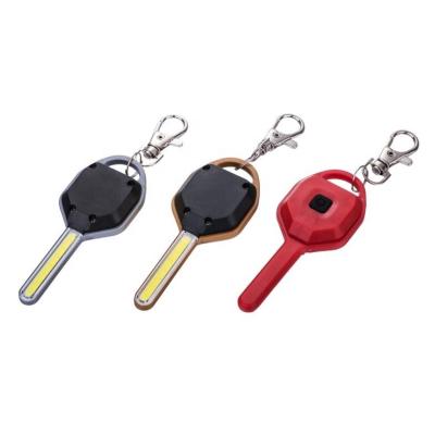 China Mini Portable Key Chain Flashlight Plastic COB Camping Carabiner LED Key Chain Light With Magnet for sale