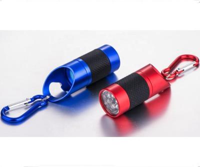 China Promotion Gift Mini Flashlight Carabiner Backpack 6LED Camping Portable Head Chain Light with Bottle Opener for sale