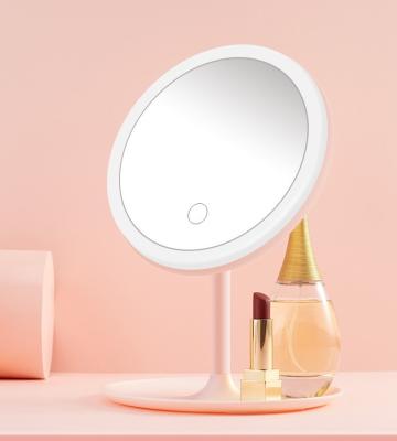 China Wholesale Hot Selling Lighted Mirror Light Led Round Makeup USB Rechargeable Led Mirror Beauty Use for sale