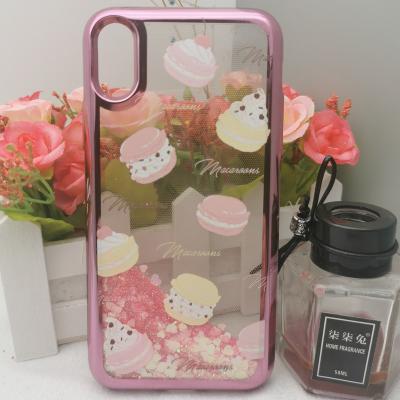 China Customized Shockproof Sand Powder Plated Flowing Snap Pearl Painted Cell Phone Cases For IPhone With Color Painting for sale