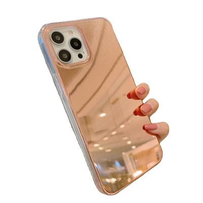 China New Fashion IMD Glitter Glow Mirror Crystal Case For Shockproof iPhone Plating Soft Phone Case Shell Plating Case for sale