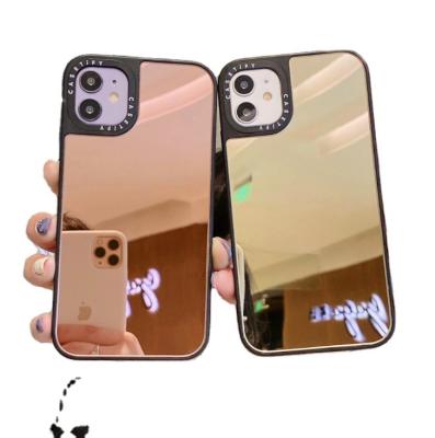 China New Design Luxury Cell Phone Glass TPU Mirror Plating Electroplating Shell Back Cover For iPhone Case for sale