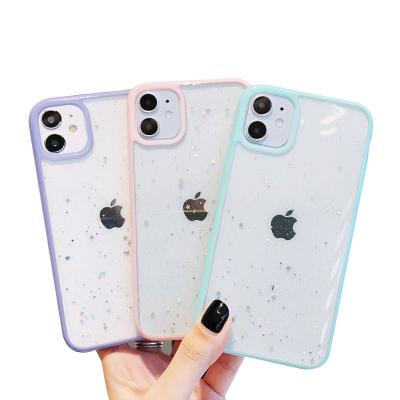 China 5 Color Shockproof Available Jelly Bling Phone Shell For iPhone Clear Case Transparent TPU Back Phone Cases for sale