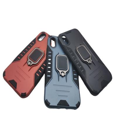 China Shockproof Magnetic Back Adsorption Metal Bracket Mobile Phone Accessories Cover Case For iPhone for sale