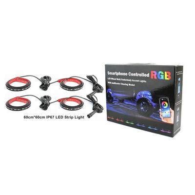 China Underglow RGB Lights 4 Strip High Quality RGB Chasing Underbody Car Exterior Lighting Underglow Lights Neon Kit for sale