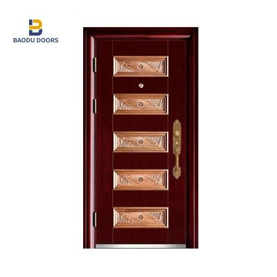 中国 Baodu Latest Design Simple Designs Antique Chinese Steel Door Modern Steel Security Door 販売のため