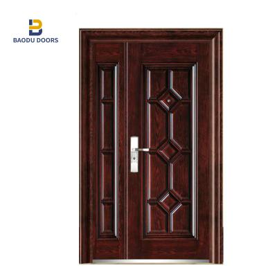 China Latest Modern Metal Frame Security Steel Doors Entrance Security Main Door Steel Design for sale