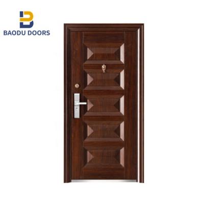 China Modern Base Track Security Door Metal Steel Fire Rated Security Steel Door With Cheap Price en venta