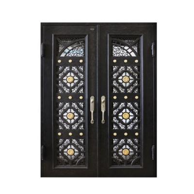 중국 European Security Door Chinese Style Metal Wrought Iron Doors Simple Front Simple Cast Iron Door Classic Designs 판매용