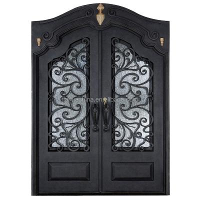 중국 EUROPEAN Modern Interior Front Entry Door Galvanized Metal Main Door Frame Luxury Wrought Iron Door 판매용