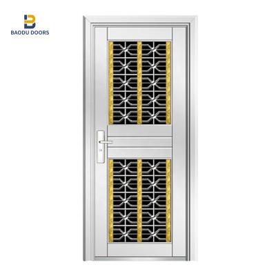 China Customized modern szie and color security stainless steel main door for sale Te koop