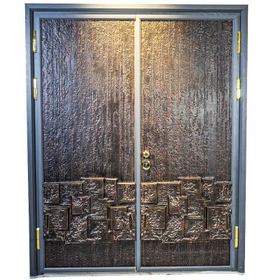 China Baodu Luxury Doors Double Leaf Aluminum Alloy Metal Main Entry Security Door For Exterior zu verkaufen