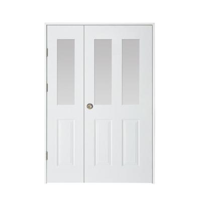 China American Anti-theft Security Entry Front Door 3/4 Oval Glass Base White Steel Track Door Te koop