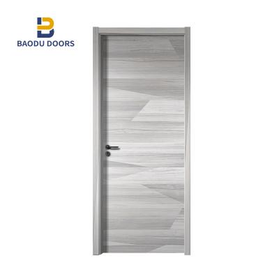 China Baodu Modern Front Door Entry Wooden Main Design Split Exterior Design Door Interior Door Wooden Part Te koop