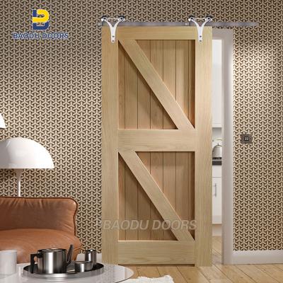 Cina Decoration Baodu Barn Door Interior Wooden Sliding Barn Door Modern Design For Hotel In Decorate In Stock in vendita