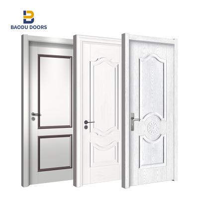 중국 Modern design modern high quality interior melamine wood door for apartment MDF interior laminate door 판매용