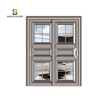 China Baodu Quality Aluminum Alloy Side Sliding Door Top Aluminum Frame Waterproof Bathroom Glass Door Te koop