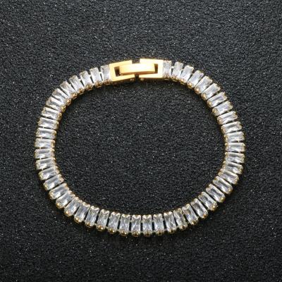 China High Quality 18K Gold Stainless Steel Zircon Bracelet Tennis Bracelet For Women Zircon Bracelet Necklace Set for sale