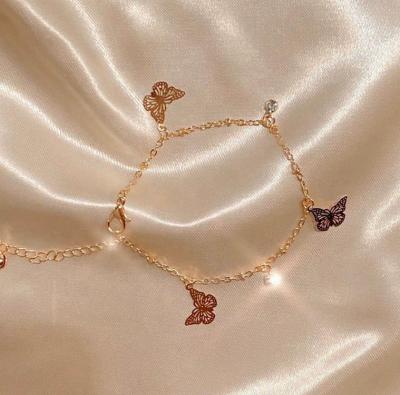 China CLASSIC High Quality Fashion Boho Butterfly Charm Butterfly Charm Gold Chain Anklet Foot Chain High Quality Jewelry for sale