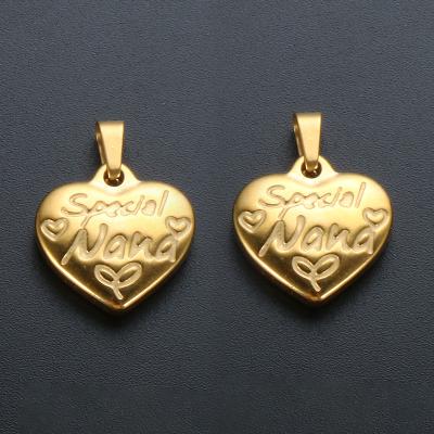 China FASHIONABLE Hot Heart Letter Fashion Pendant 18K Gold Colored Stainless Steel Pendant Pendants For Women for sale