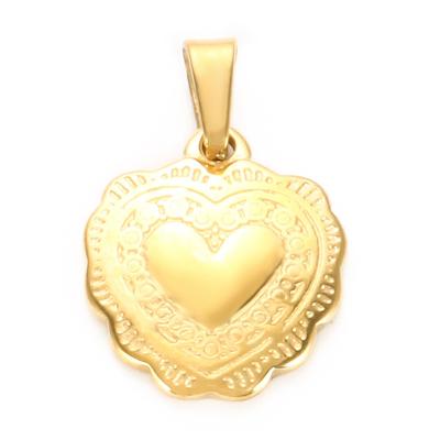 China 18K Gold Lace Design 316L Stainless Steel MSX Newst Heart Pendant FASHIONABLE Heart Pendant for sale