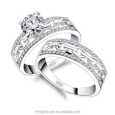 China Engagement wedding rings for women couple jewelry 925 Sterling Silver Engagement Weddings Rings for women for sale