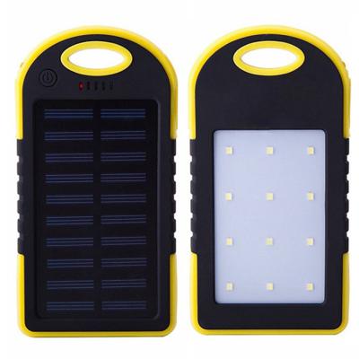 China Custom Portable Waterproof Solar Power Bank 5000mah Dual-USB Power Banks Eshine Solar Pawor Solar Panel Charging Battery Charger For Mobile Phone for sale