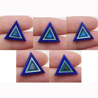 China Polished Natural Malachite, Lapis Lazuli and Opal Intarsia Triangle Cabochon Natural Stone Loose Gemstone Gemstone Jewelry Geometric for sale