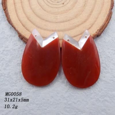 China Wholesale Cut Polished Red Agate Bead Jade Flower, Stone Bead for Earring Making for sale