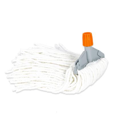 China Sustainable Floor Dust Cleaning Clip Washable Cotton Mop Head for sale