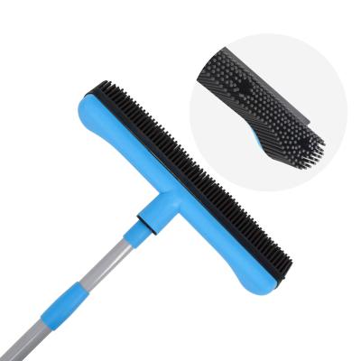 China Durable Household Salon Bathroom Pet Hair Push Broom Head With Plastic Handle for sale