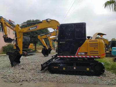 China 7.5 ton Gebruikte Sany Excavator Sany Sy75c Pro Excavator 43KW 4.4km/h Te koop