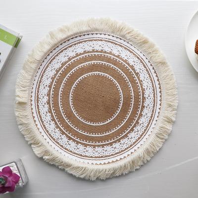 China Sustainable Home Western Dining Art Of Carpet Cloth Around Heat Insulation Mat Anti-hot High-end American Light Luxury Feeling Table Cloth Mat Table Cloth for sale